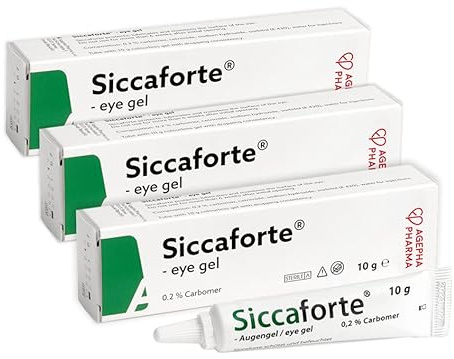 Siccaforte® Augengel von AGEPHA mit Carbomer I Gel Augentropfen für trockene Augen I Augengel für längere Haltbarkeit I Angenehmer Puffer zwischen Auge und Augenlid.