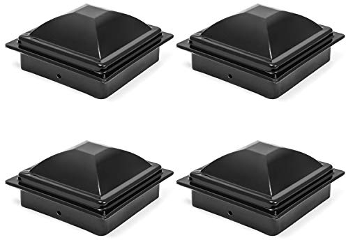 QWORK® Pfostenkappen Zaunkappe Pfostenabdeckung Schutzkappe für Holzpfosten, 10x 10cm, 4 Stück