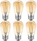 MZYOYO Ampoule E27 LED 2W,Ampoule Vintage S14,Ampoules LED Filament,100LM,2700K Blanc Chaud,Équivalent 10W,Verre,Non Dimmable,Ambre,Lot de 6