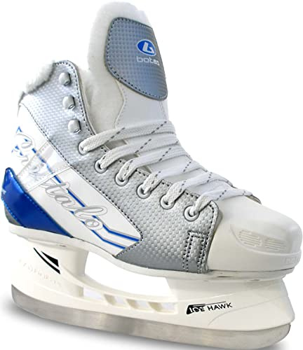 Botas - CRISTALO 171 - Women's Ice Skates | Made in Europe (Czech Republic) | Color: White with Blue, Adult 8
