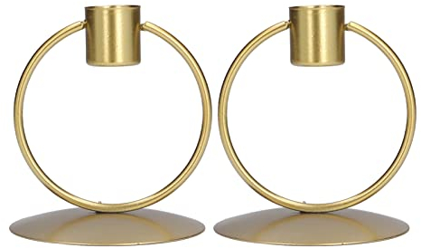 Tyenaza Kerzenhalter, einfache Elegante Kerzenständer, Goldener Eisen runder Kerzenhalter Wandkerzenhalter Home Tischdekoration