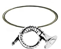 C22 Jagdhorn, feines englisches Zinn auf einem Schal, Ring, Serviettenring, Brosche, The Ring diameter is 1 (2.5 cm) approx, Zinn, Metall, Silber, Kein Edelstein