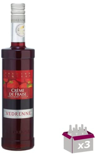 Lot de 3 Vedrenne - Crème de fraise 15° - 70cL