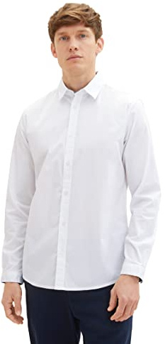 TOM TAILOR Herren Regular Fit Business Hemd mit Stretch, 20000 - White, XXL