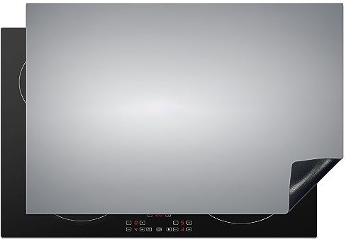 KitchenYeah© Herdabdeckplatte Einteilig Küche Ceranfeld Abdeckplatte Cerankochfeld Abdeckung Induktionskochfeld Schutzmatte Silber - Grau - Metall - Dunkel - 78x52 cm