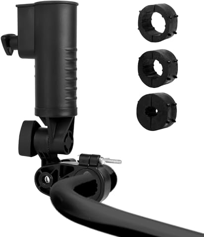 SAVITA Golf Trolley Umbrella Holder, Motocaddy Push Cart Umbrella Mount Heavy Duty Bike Umbrella Holder Adjustable Angle Wheelchair Umbrella Stand Accessories for Bicyle Beach Chair Stroller