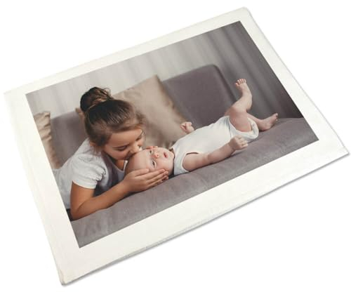 Ocadeau Frotteehandtuch mit eigenem Foto - Weißes Badetuch 50x100cm zum Selbstgestalten - Fotodruck auf Badetuch