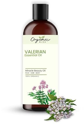 Organic Bliss Valerian Essential Oil 100% Pure and Natural Therapeutic Grade Essential Oil for Hair Skin Care, Relief from Stress,Anxiety and Aromatherapy (50 ML)