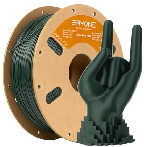 ERYONE PETG Carbon Fiber Filament 1.75mm +/- 0.03mm, PETG CF 3D Drucker Filament, 1kg Spool (2.2LBS), Olive Green