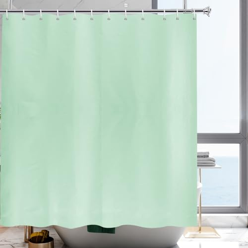 YISURE Duschvorhang 200x220 Grün Textil, Polyester Stoff Duschvorhang badewanne wasserabweisend maschinenwaschbar, Breite 200 x Extra Höhe 220cm