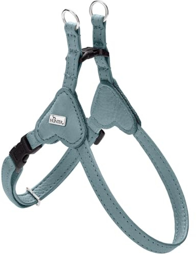 HUNTER Soho Mini Hundegeschirr | Rindsleder, weich & geschmeidig, fellschonend, für kleine Hunde & Welpen, Made in Germany, Farbe: Hellblau, Größe: XS-S