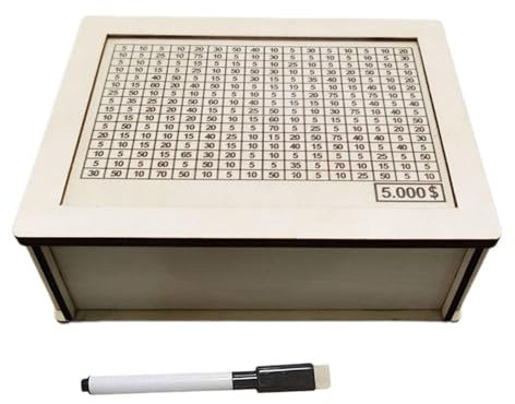 LOVIVER Retro Spardose Spardose mit Zähler Sparziel Display Aufbewahrungsbox Basteln mit Geldziel und Zahlen für Kinder, 5000 USD