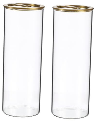 PRETYZOOM Porta Incienso De Vidrio para Varillas Soporte Invertido De Acero Al y Vidrio De Borosilicato Decoración Moderna para SPA y Yoga 2 Piezas Color Dorado