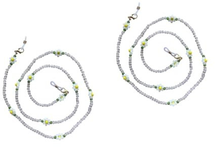 GALPADA 2stücke Elegante Blüten-kette Für Brillen Und Masken Anti-verlust Modische Halskette Für Damen Und Herren Schützt Brille Und Maske Vor Verlust Praktische Accessoire Für