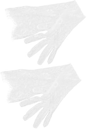 TOGEVAL 1paar Hochzeitshandschuhe Aus Tüll Und Spitze Für Damen Elegante Lange Fingerhandschuhe Für Hochzeiten Partys Fotografie Und Besondere Anlässe Atmungsaktiv Und Leicht Für