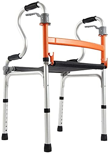 Andadores ancianos con asiento sin ruedas, plegables ligeros y asistidos por viajes, altura ajustable para personas mayores, aluminio Sm poderosamente