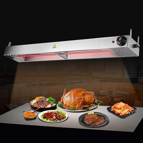 Heat lamp kitchen gastro, hanging food heating lamp for kitchen restaurants, electric plate warmer for keeping food warm, adjustable temperature 30-85 °C, keeping food and dishes warm,150x15x6.5CM