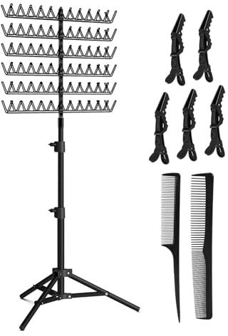 Postiche - Support pour tresses à 144 broches - Support pour tressage de cheveux - Hauteur réglable - Support pour extensions de cheveux