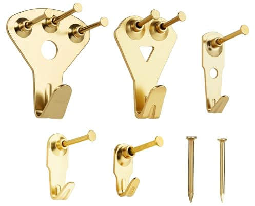 YHYZ Picture Hooks Heavy Duty, Picture Hanging Kit: Hangers (75 50 30 20 10 lbs) + Nails, Hanging Clock Photo Mirror Painting, for Plasterboard Wood Dry Walls Hardwall