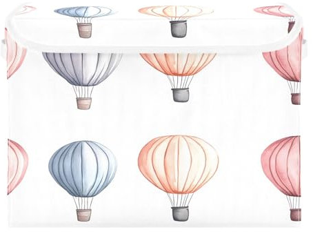 Sevdomey Contenitori per palloncini ad aria calda con coperchi e maniglia per il trasporto, contenitori pieghevoli per casa, camera da letto, armadio, ufficio, asilo nido