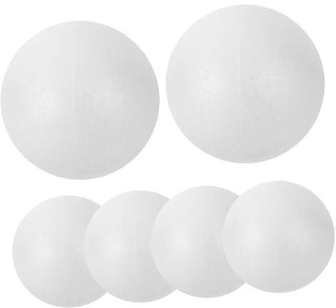 DIYEAH 6 Stück 12cm Schaumstoffbälle Weiß Bastelball Kinder Selbstgemacht Handwerk Ornament Modell Für Kindergarten Vorschule Und Weihnachten
