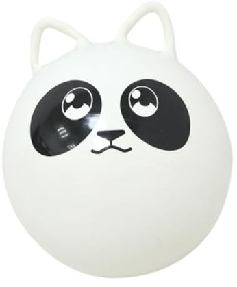 Aufblasbarer Hüpfball für Kinder, 42 cm Durchmesser mit Griff, Lustiges Gartenspiel, Weiß