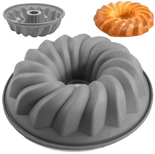 CUISITOOL Gugelhupfform Silikon, Gugelhupfform 25 cm, Backform Gugelhupf, Silikon Backform Gugelhupf, Groß Kuchenform, für Kuchen, Götterspeise, Brot