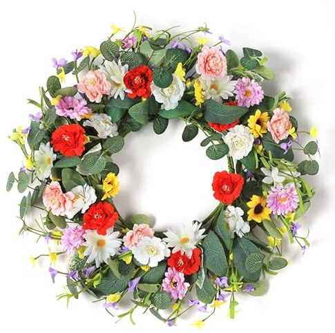 Türkranz Frühling, 2025Neu Osterkranz Haustür 45 * 45cm, Frühlingskranz Haustür, Türkranz Ostern, Türkranz, Frühlingskranz, Türkranz Ganzjährig, Türkranz Frühling Außen, für Deko Frühling Ostern (B)