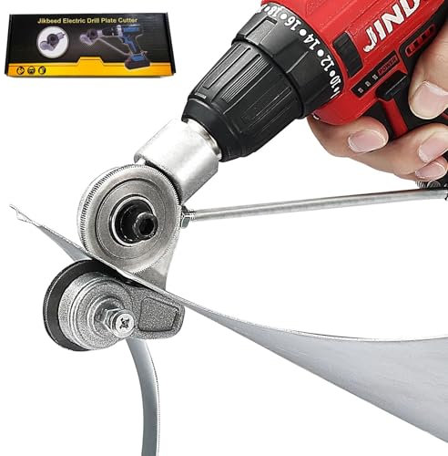 Jikbeed Metal Nibbler Drill Attachment - Electric Drill Shears Attachment Cutter Nibbler, Sheet Metal Cutter Tool Adapter, Specifically Designed for Cutting Flat Metal Sheets of 21 Gauge and Below