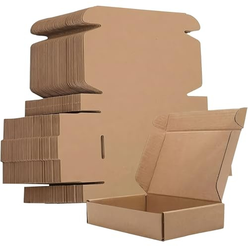 Bruna korrugerade kartonglådor för post, förvaring, små företag eller presentförpackningar av kraftpapper brevlådor 10-pack