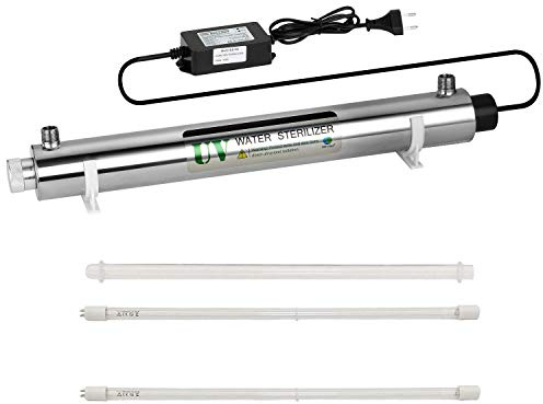 Esterilizador De Agua UV 25w Acero Inoxidable 304 Esterilizador Ultravioleta, Purificador De Agua Ultravioleta Filtro Esterilizador, Tasa De Esterilización 6gpm 99.99%