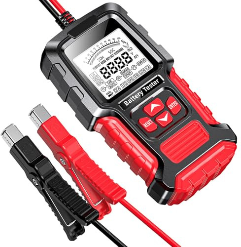 Behogan Autobatterie Tester 12V 24V: Für 12V-24V Akkus Batterietester Auto, Großes LCD-Anzeigen Batteriemessgerät, Kfz-Batterietester, Hochreine Kupferklemmen, Kfz-Lichtmaschine für Pkw LKW Motorrad