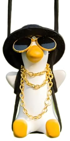 HUVZOR 1 Stück Schwingende Ente Auto Hängend Ornament, Schaukel Ente Rückspiegel Anhänger, Süße Swinging Duck Innenraum Deko für Autospiegel Hängendes Zubehör（C）