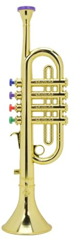 Haofy Tromba per Bambini, Strumento a Fiato in Plastica Leggera, Rivestita in Oro, per di Giocattoli Musicali in età Prescolare