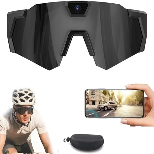 Adius 4K HD Baseball Glasses with Camera, Occhiali 4k Baseball con Telecamera, Memoria da 64 GB, Supporto Foto/Video, Sport d'azione per Ciclismo ed Escursionismo (Black-A)