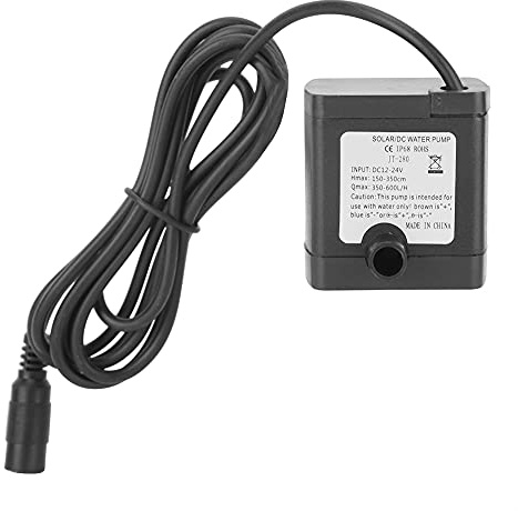 KIMISS Pompe à Eau Solaire DC, Mini Pompe Submersible sans Balais pour Fontaines et Aquariums, 24V, Débit Compact 650L/H