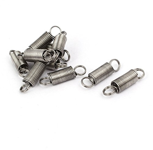 sourcing map 10 Stück 0,8mmx8mmx30mm 304 Edelstahl Zugfedern silber farbton