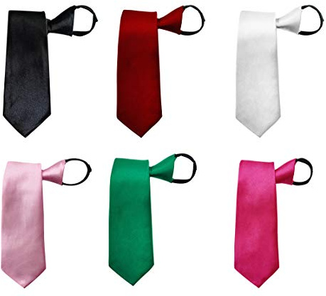 Carnavalife 6pcs Corbatas de Cremalleras Pre-atadas para el Trabajo y Eventos Festivos para Hombre Mujer Niños