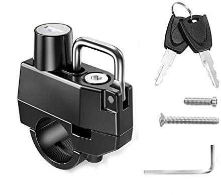 Generic Motorrad Helmschloss Motorrad Sicherheitsschloss Universal Motorrad Teile Helmschloss Helm Sicherheitsschloss mit 2 Schlüsseln Set für Motorräder Fahrräder Elektrofahrzeuge, Schwarz