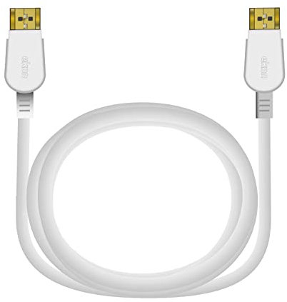 Ekon cavo HDMI, maschio maschio, 3 metri, risoluzioni 4K Ultra HD e 3D, connettori dorati, antipiega, per TV, proiettori, laptop, PC, MacBook, PlayStation, Nintendo Switch, bianco