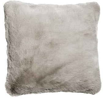 UnHide Squish - Faux Fur Pillow - Extra Soft Throw Pillow - Square Shaped Pillow, Polyester Fill - Machine Washable - Perfect for Living Room, Bedroom, or Guest Room - 20” x 20” - Greige