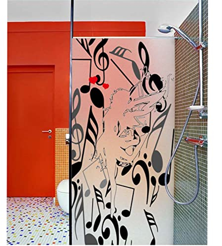 Fensterfolie selbsthaftend, Sichtschutzfolie für Fenster Statische Fensterfolie Wärmeisolierung Sonnenschutzfolie Scheibenfolie Anti-UV für Küche, Bad und Büro - 90x200cm Schwarzes Muster