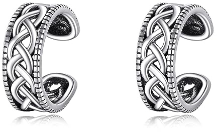 Celtic Ear Cuff Plata 925 Celtic Ear Cuff Pendientes Joyería celta Regalos para hombresmujeres