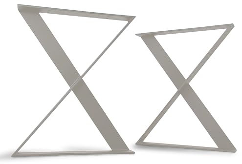 modernLOFTart Tischbeine Metall Tischkufen 2 Stück in Z Form - Tischgestell Metall aus 1cm Dickem Flachstahl Gefertigt - Tischfüße für Esstisch, Schreibtischbeine, Konferenztisch Füße