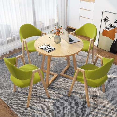 Runder Tisch Wohnzimmer, Kleiner Konferenztisch für 4 Personen, Büro-empfangsraum-clubtisch- und Stuhlset, Geeignet für Besprechungsräume und Lounges