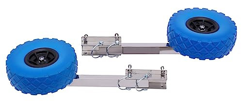 wanwanper Slipräder, Heckräder Schlauchbooträder aus Edelstahl & Kunststoff, Transporträder für Schlauchbooten, Anhängern, Einfache Montage, bis zu 150 KG, Blau