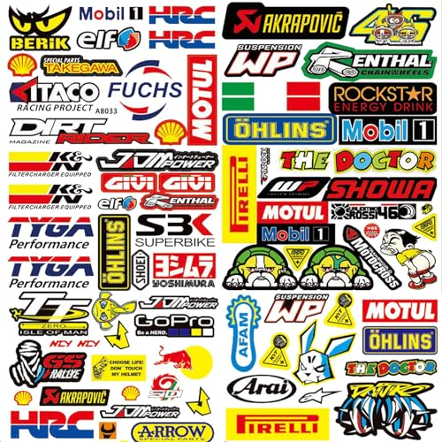 3 Blatt Motorrad Aufkleber Kit - Roller, Motocross, Motorsport & mehr (C)