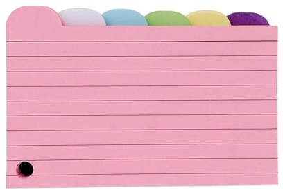 Fenteer 150x Karteikarten mit Registern, Trennblätter, Lernkarten, Notizblock, 3 x 5 Karteikarten-Trennblätter mit Registern zum Aufzeichnen von, Registerreiter
