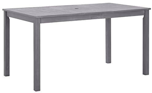 Sufrk Gartentisch Terrassentisch Wetterfest Lounge Tisch Outdoor BalkonhäNgetisch Grau 140x80x74 cm Massivholz Akazie