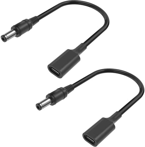 JLY 2 Pack DC Power Cable, USB to 5.5mm x 2.1mm DC Barrel Jack Power Charging Cable 1M DC 12V Charger Cable for DC Power Supply Compatible for Router,LED Lights